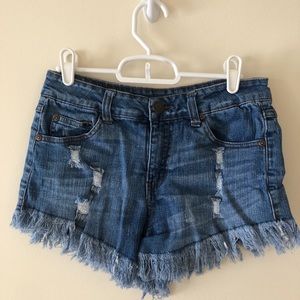 Fringe Denim Shorts